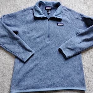 Patagonia sweater Mens Large 1/4 Zip Pullover Worn Wear Sweater Blueish Grey